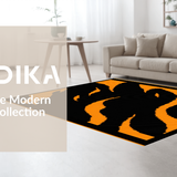 Ultra Soft Area Rug, Non Slip, Stain Resistant, Washable Area Rugs for Living Room, Bedroom, Dynamic Sports Theme Composition(Orange)