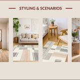 Ultra Soft Area Rug, Non Slip, Stain Resistant, Washable Area Rugs for Living Room, Bedroom, Scandi Geometric Ivory Living Room Non-Shedding Rug(White)