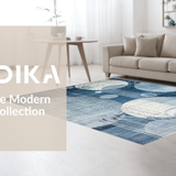 Ultra Soft Area Rug, Non Slip, Stain Resistant, Washable Area Rugs for Living Room, Bedroom, Modern Snowball Inspired Pattern(Blue)