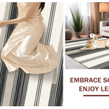Ultra Soft Area Rug, Non Slip, Stain Resistant, Washable Area Rugs for Living Room, Bedroom, Minimalist Color-Infused Stripe Theme(Gray)