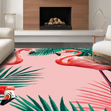 Fresh Botanical Patterned Entrance Mat(Pink)