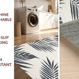 Ultra Soft Area Rug, Non Slip, Stain Resistant, Washable Area Rugs for Living Room, Bedroom, Chic Tropical Leaf Aesthetic(Gray)