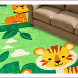 Ultra Soft Area Rug, Non Slip, Stain Resistant, Washable Area Rugs for Living Room, Bedroom, Vibrant Jungle Animal Aesthetic(Green)