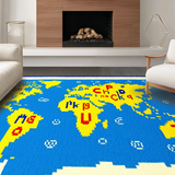 Interactive Colorful World Map Layout(Blue)