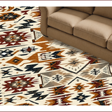 Ultra Soft Area Rug, Non Slip, Stain Resistant, Washable Area Rugs for Living Room, Bedroom, Non-Slip Western Aztec Living Room Rug(Brown)