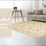 Ultra Soft Area Rug, Non Slip, Stain Resistant, Washable Area Rugs for Living Room, Bedroom, Elegant Vintage Botanical Arrangement(Beige)