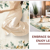 Ultra Soft Area Rug, Non Slip, Stain Resistant, Washable Area Rugs for Living Room, Bedroom, Botanical Floral Distressed Farmhouse(Beige)