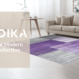 Ultra Soft Area Rug, Non Slip, Stain Resistant, Washable Area Rugs for Living Room, Bedroom, Stylish Geometric Color Fusion(Purple)