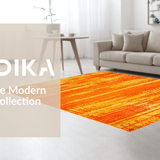 Ultra Soft Area Rug, Non Slip, Stain Resistant, Washable Area Rugs for Living Room, Bedroom, Chic Modern Artistic Textured Design(Orange)