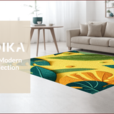 Ultra Soft Area Rug, Non Slip, Stain Resistant, Washable Area Rugs for Living Room, Bedroom, Tropical Monstera Bathroom Rug for Kids Rooms(Yellow)