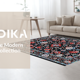 Chic Black Vintage Blossom Design(Black)