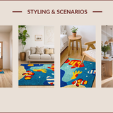 Ultra Soft Area Rug, Non Slip, Stain Resistant, Washable Area Rugs for Living Room, Bedroom, Sea Animals Kids Playroom(Blue)