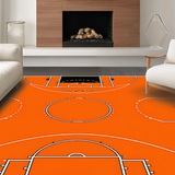 Ultra Soft Area Rug, Non Slip, Stain Resistant, Washable Area Rugs for Living Room, Bedroom, Fun Youthful Sports Enthusiast Decor(Orange)