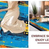 Artistic Round Guitar Motif(Blue)