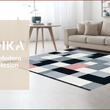 Ultra Soft Area Rug, Non Slip, Stain Resistant, Washable Area Rugs for Living Room, Bedroom, Geometric Minimalist Bedroom Carpet for High Traffic Areas(Gray)