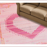 Ultra Soft Area Rug, Non Slip, Stain Resistant, Washable Area Rugs for Living Room, Bedroom, Lovely Romantic Vintage Style(Pink)