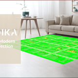 Ultra Soft Area Rug, Non Slip, Stain Resistant, Washable Area Rugs for Living Room, Bedroom, Educational Town Map Play Area Mat(Green)