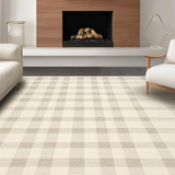 Ultra Soft Area Rug, Non Slip, Stain Resistant, Washable Area Rugs for Living Room, Bedroom, Sophisticated Tiled Pattern with Flair(Beige)