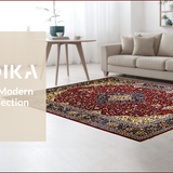 Ultra Soft Area Rug, Non Slip, Stain Resistant, Washable Area Rugs for Living Room, Bedroom, Luxurious Traditional Medallion Aesthetic(Red)