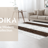 Ultra Soft Area Rug, Non Slip, Stain Resistant, Washable Area Rugs for Living Room, Bedroom, Textured Neutral Tones Motif(Brown)