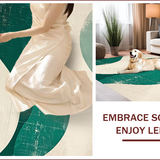 Ultra Soft Area Rug, Non Slip, Stain Resistant, Washable Area Rugs for Living Room, Bedroom, Modern Distressed Wave(Green)