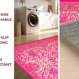 Ultra Soft Area Rug, Non Slip, Stain Resistant, Washable Area Rugs for Living Room, Bedroom, Rustic Tiger Head Artwork(Pink)