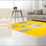 Ultra Soft Area Rug, Non Slip, Stain Resistant, Washable Area Rugs for Living Room, Bedroom, Chic Lattice Pattern in Yellow(Yellow)