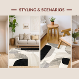 Contemporary Cream and Black Motif(Beige)
