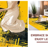 Ultra Soft Area Rug, Non Slip, Stain Resistant, Washable Area Rugs for Living Room, Bedroom, Radiant Abstract Animal Texture(Yellow)