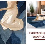 Ultra Soft Area Rug, Non Slip, Stain Resistant, Washable Area Rugs for Living Room, Bedroom, Luxurious 3D Marine-inspired Visual Appeal(Blue)