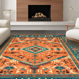 Ultra Soft Area Rug, Non Slip, Stain Resistant, Washable Area Rugs for Living Room, Bedroom, Whimsical Color Block Arrangement(Orange)