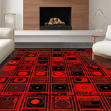 Ultra Soft Area Rug, Non Slip, Stain Resistant, Washable Area Rugs for Living Room, Bedroom, Chic Minimalist Music Note Aesthetic(Red)