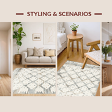 Ultra Soft Area Rug, Non Slip, Stain Resistant, Washable Area Rugs for Living Room, Bedroom, Rustic Southwestern Geometric Flair(Gray)