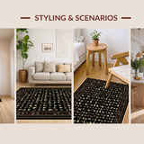 Ultra Soft Area Rug, Non Slip, Stain Resistant, Washable Area Rugs for Living Room, Bedroom, Elegant Minimalist Cat Motif(Brown)