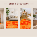 Ultra Soft Area Rug, Non Slip, Stain Resistant, Washable Area Rugs for Living Room, Bedroom, Burnt Orange Shag Rug for Cozy Teen Bedroom(Orange)