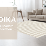 Ultra Soft Area Rug, Non Slip, Stain Resistant, Washable Area Rugs for Living Room, Bedroom, Trendy Earth Tones Lattice Style(Beige)