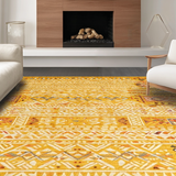 Ultra Soft Area Rug, Non Slip, Stain Resistant, Washable Area Rugs for Living Room, Bedroom, Whimsical Round Aesthetic Touch(Yellow)