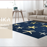 Ultra Soft Area Rug, Non Slip, Stain Resistant, Washable Area Rugs for Living Room, Bedroom, Eclectic Bright Color Splash Design(Blue)