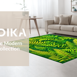 Ultra Soft Area Rug, Non Slip, Stain Resistant, Washable Area Rugs for Living Room, Bedroom, Lively Bee-Inspired Artistic Element(Green)
