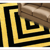 Ultra Soft Area Rug, Non Slip, Stain Resistant, Washable Area Rugs for Living Room, Bedroom, Luxury Greek Key Black Gold Entryway Runner(Yellow)