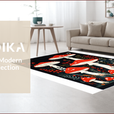 Ultra Soft Area Rug, Non Slip, Stain Resistant, Washable Area Rugs for Living Room, Bedroom, Whimsical Mushroom Motif Delight(Red)