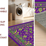 Ultra Soft Area Rug, Non Slip, Stain Resistant, Washable Area Rugs for Living Room, Bedroom, Festive Elegant Lattice Design(Purple)