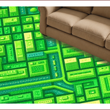 Ultra Soft Area Rug, Non Slip, Stain Resistant, Washable Area Rugs for Living Room, Bedroom, City-Themed Green Toddler Playroom Educational Carpet(Green)