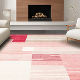 Ultra Soft Area Rug, Non Slip, Stain Resistant, Washable Area Rugs for Living Room, Bedroom, Chic Abstract Geometric Motif(Pink)