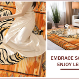 Ultra Soft Area Rug, Non Slip, Stain Resistant, Washable Area Rugs for Living Room, Bedroom, Elegant Textured Animal Print(Orange)