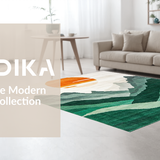 Ultra Soft Area Rug, Non Slip, Stain Resistant, Washable Area Rugs for Living Room, Bedroom, Stylish Abstract Nature Composition(Orange)