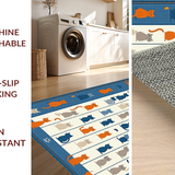 Charming Rustic Cat Illustrations(Blue)