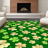 Whimsical Clover Patterned Welcome Mat(Green)