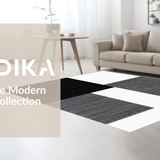 Ultra Soft Area Rug, Non Slip, Stain Resistant, Washable Area Rugs for Living Room, Bedroom, Refined Rustic Abstract Composition(Black)