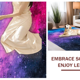 Ultra Soft Area Rug, Non Slip, Stain Resistant, Washable Area Rugs for Living Room, Bedroom, Vibrant Multicolor Modern Artistry(Pink)